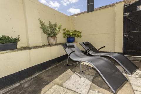 Relax in the south facing courtyard