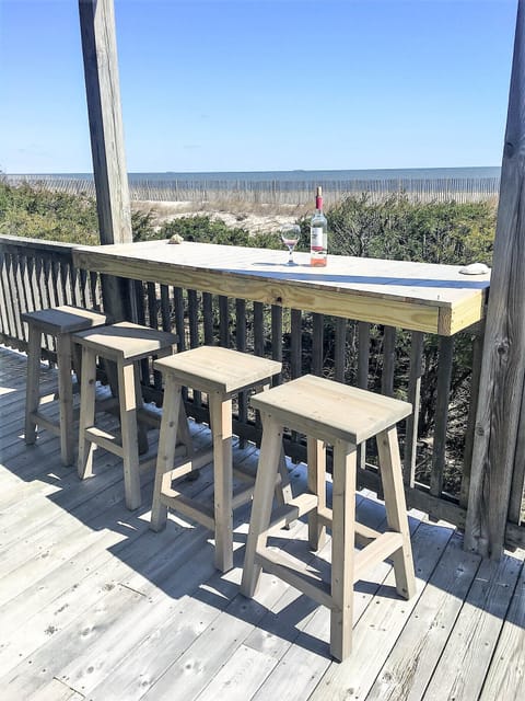 Beachfront dining area