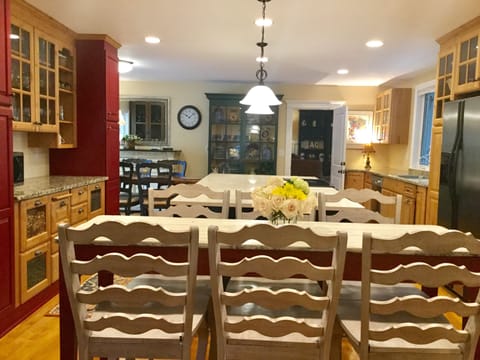 Main house grand kitchen with seating for 10.