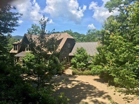 Looking down the driveway toward the front of the house.