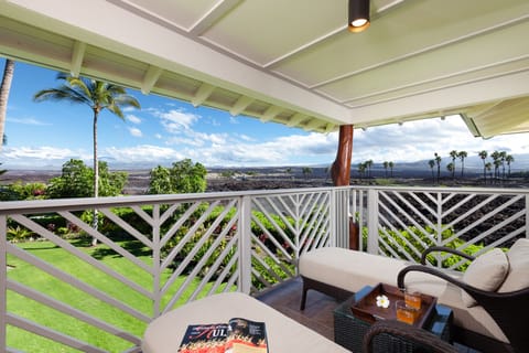 Master bedroom balcony facing the mountains and pool