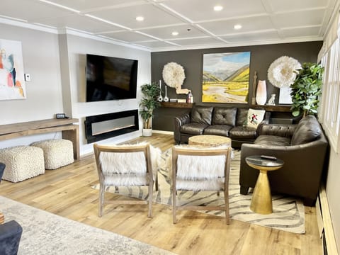 Living room with 70 inch TV