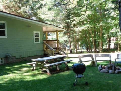 Private back yard and fire pit.