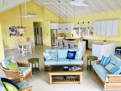 See photos below of new custom reupholstery (darker blue) as of 1/2023. 