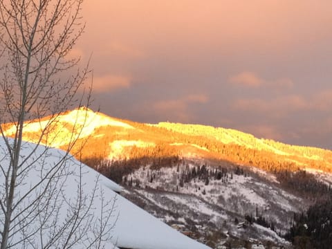 Sunset view of Mt. Werner from main deck.