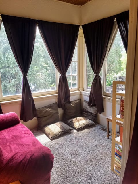 Reading nook attached to large bedroom