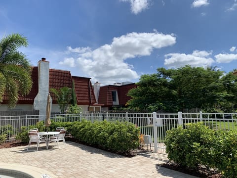 Townhouse is just steps from the heated pool!