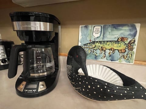 Coffee maker with filters provided -- you provide the grinded coffee 