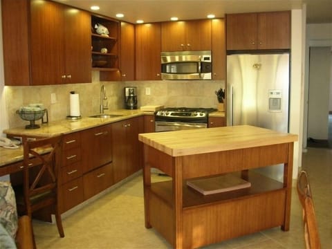 All new cabinets, granite countertop and free standing island
