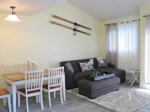 Living and Dining Area.  New Sofa pulls out into queen sleeper.