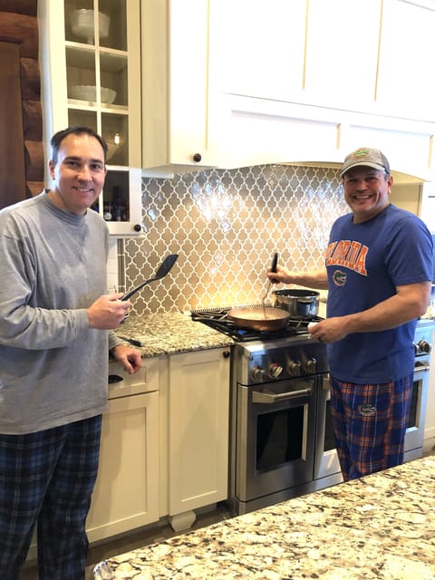 Large kitchen for cooking.