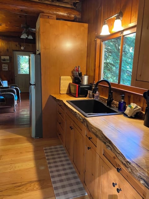 Newly Remodeled kitchen with live edge counter top