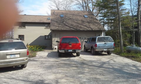 Close parking. Your spot is where the red truck is parked!