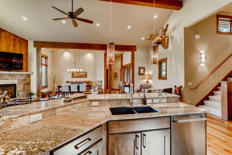 Kitchen/main living area, hall goes to half bath and master bedroom