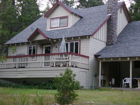 Back side of Strawberry cabin. Just walk down the lawn to the Stanislaus River.