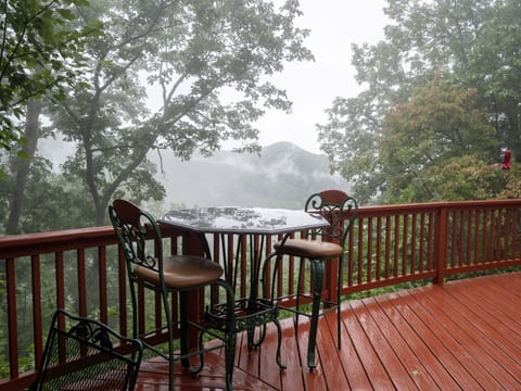 a portion of our beautiful deck after a light rain