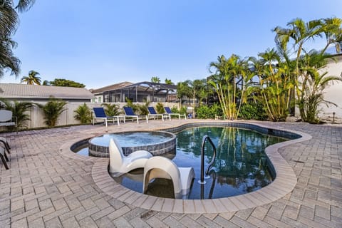 Private backyard pool area