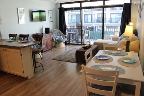 Welcoming, bright and open living area.