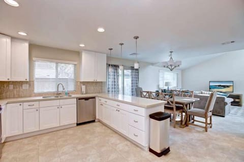 Even at the desk area you are able to see what's going on in the living room