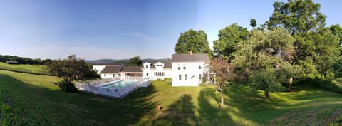 Plenty of sun and space back by the pool