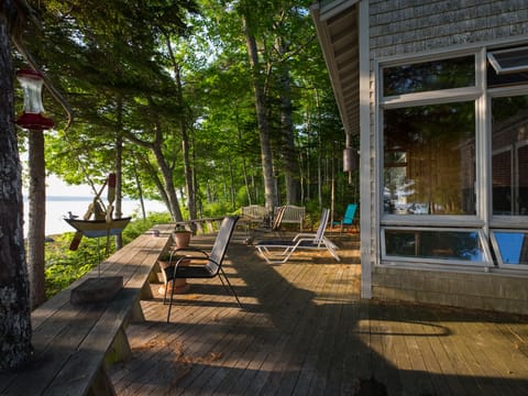 Back deck, overlooking the water.