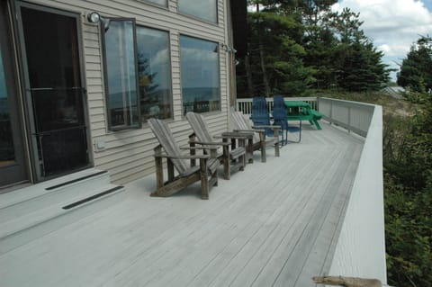 Our large deck overlooking the lake