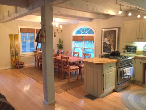 Large dining area and kitchen