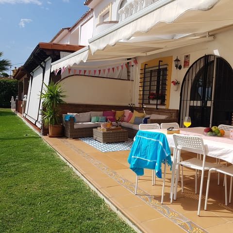 The lovely terrace bathed in sun.