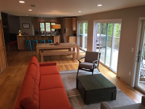 Living, dining area looking toward kitchen