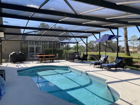 South facing right side of pool with southwest all day sun .