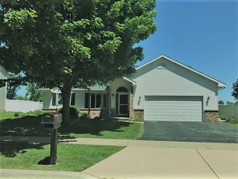 Beautiful landscaped yard on a quiet street.