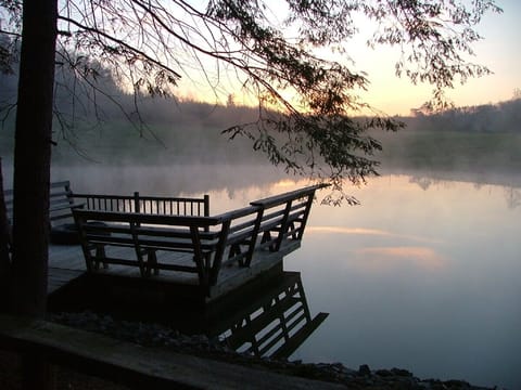 sunrise by the dock- a fisherman's paradise- bluegill and bass