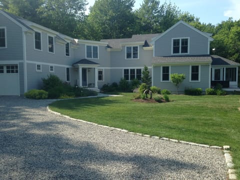 Gardens surround the home.