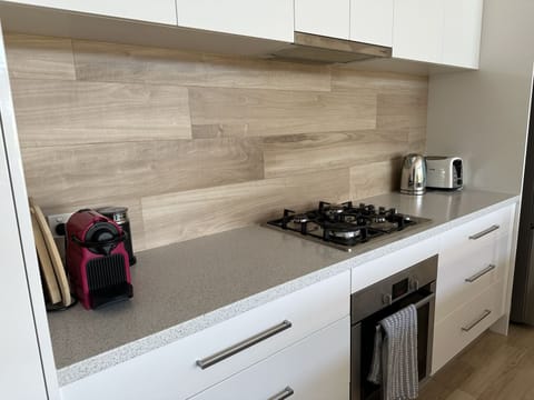 Fully appointed kitchen.