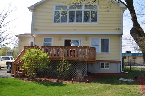Lake side view of house