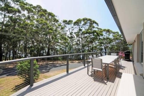 View from the deck across to the shared bike path that leads to Huskisson.