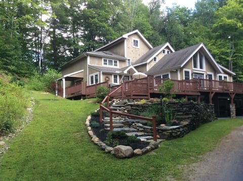 The attached apartment suite on left side of main house.