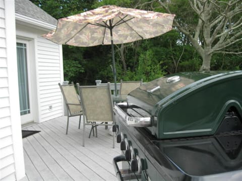 Private deck with gas grill; table, umbrella, seating for 4