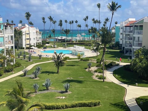 View of beach from balcony