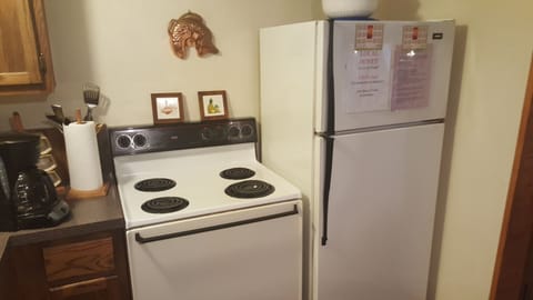 Electric range and full sized frig./freezer.