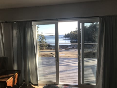 Looking out onto deck from living room