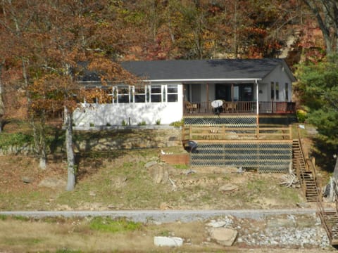 From the boat slips right in front of the Cabins.