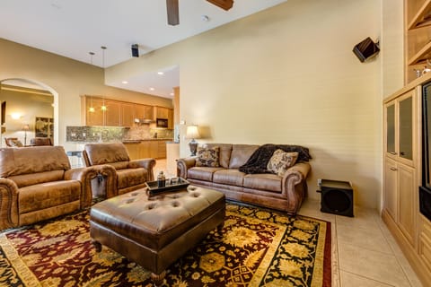 Leather Seating in Entertainment Room