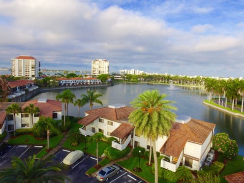 Arial view from the condo parking lot looking toward the Gulf.