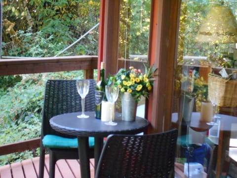 Deck overlooking creek