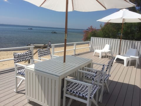 You will enjoy grilling and dining on this exquisite deck.