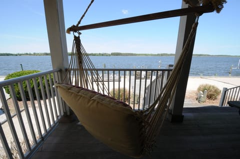 Lower level deck view from the porch swing