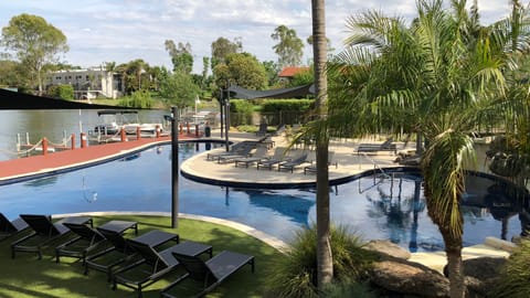 Resort pool - key access for guests only Moorings available to hire $10 per day