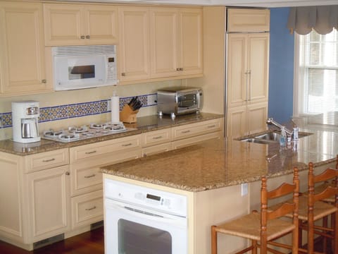Kitchen with counter seating for 6.