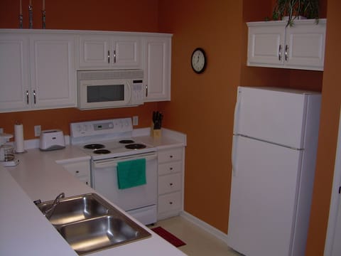 Full Kitchen with Stove, Range, Microwave, Toaster, Coffee Maker, Crockpot, Ref.